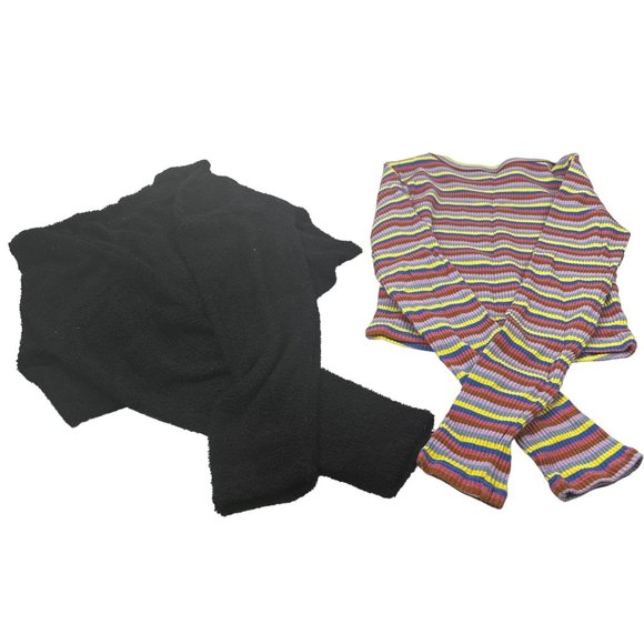 2 Piece Wild Fable Women's XXL Black Crop Sweater And Multicolor Ribbed T-Shirt - Picture 2 of 16